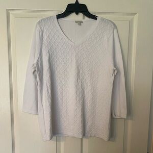 White V-Neck Women's Top